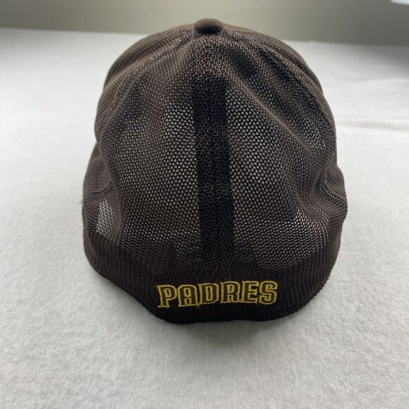San Diego Padres Hat New Era 39Thirty Brown Baseball Cap Hat Size Small Medium - Picture 3 of 6